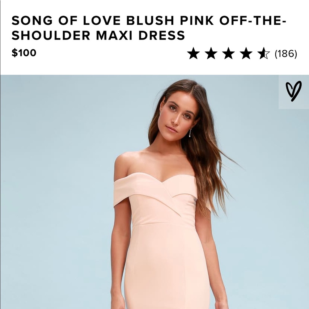 Lulus Blush Pink Off Shoulder Bridesmaid Dress 👗